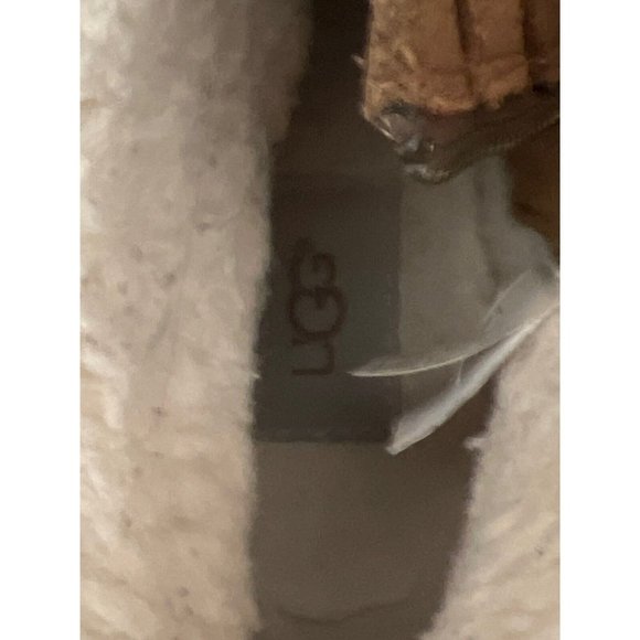 UGG Benson II Brown Leather Side Zip Wool Lined Ankle Boots Women’s Size 8 - Picture 7 of 14